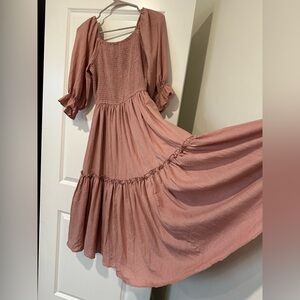 Pink Women's Dress - 100% cotton - stretchy